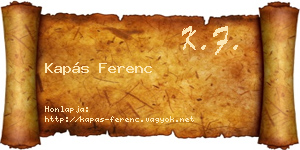 Kapás Ferenc névjegykártya