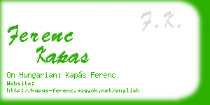 ferenc kapas business card